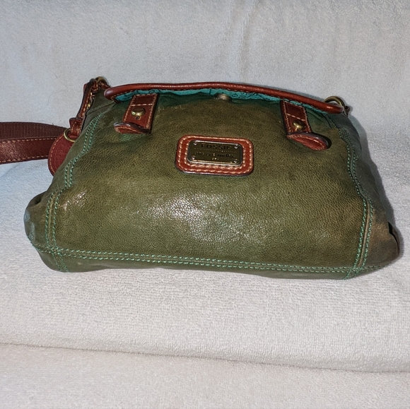 Vintage green leather Long Live Vintage crossbody bag. - Picture 7 of 13
